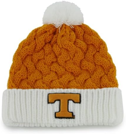 Tennessee Volunteers White "Matterhorn" Beanie Knit Hat with Pom - NCAA Ladies/Women Cuffed Toque Cap