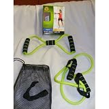 "ABC Products" - Pkg of 2 Exercising ~ Medium Strength - Resistance Tube Kit (Green Color Tubes - With Storage Bag).