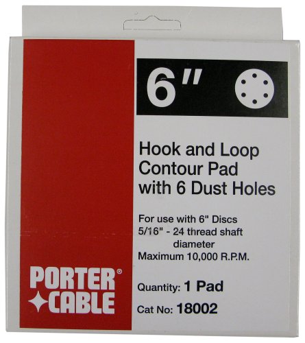 Porter-Cable 18002 6-Inch 6-Hole Contour Hook and Loop Pad for 7336 and 97366 Random Orbit Sander