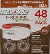 Rayovac Mercury Free Proline Advanced Size 312 Hearing Aid Batteries, Total of 48 Batteries