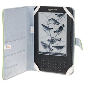 GTMax Duarble Leather Protector Cover Case - Green for Kindle 3 3G + Wi-Fi 3rd Generation