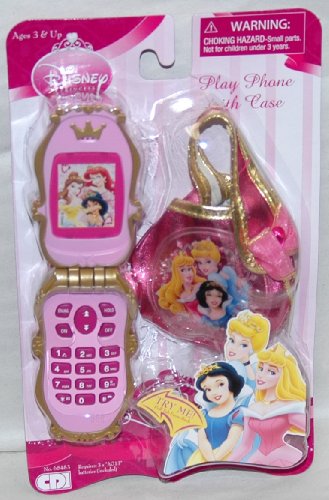 Disney Princess Play Cell Phone with Carrying Case: Belle, Ariel and Jasmin
