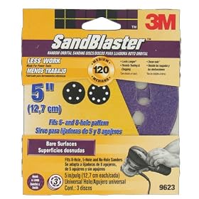3M 9623 SandBlaster 5-Inch 120 Grit Sanding Disc by 3M