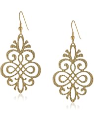 Argento Vivo Gold-Tone Medium Laser-Cut Drop Earrings
