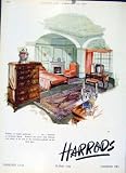 HARRODS WALNUT BEDROOM HOME FURNISHING 1947 ADVERT