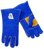 Steiner 2519B Welding Gloves, Blue B-Series, Side Split Cowhide, Foam Lined Back, Large