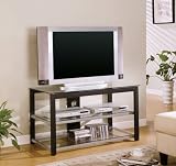 Coaster Black and Silver Contemporary Metal and Glass Media Console