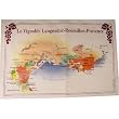 Languedoc Roussillon Provence Wines map instructional and Pictorial on Printed Towel. Terroirs de France Tea Towel