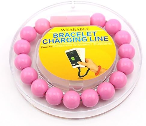 Iskil Bracelet Lightning Charge and Data Cable,bead bracelet Charging Cable for iPhone 5,5s,6,6Plus and Other Apple Product (Pink)