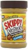 Skippy Creamy Peanut Butter, Natural with Honey, 15-Ounce Jars (Pack of 6)