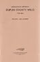 Duplin County Wills: Genealogical Abstracts 1730-1860