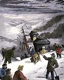 Mouse Mats of Blizzard halts a transcontinental train in Utah, 1870s from North Wind Picture Archives