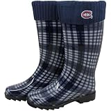 Montreal Canadiens Ladies Navy Blue Plaid Cuffed Rain Boots (7/8)