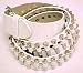 White Leather Bullet Belt Punk Goth Glam Biker Bullets