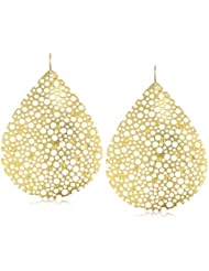 Devon Leigh "Bold Gold" 18k Gold Dipped Carved Large Teardrop Earrings