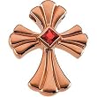 14K Rose Gold Ruby Cross Pendant