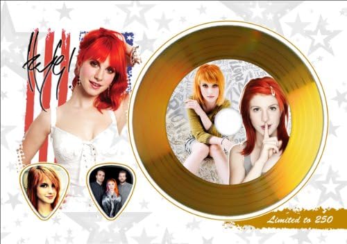 Hayley Williams Paramore Gold Disc Display With Guitar Picks