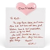 Place Tile Design Pet Sitter Memo Tile with Pen, White/Pink