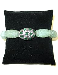 Sterling Silver Diamond Pave Beaded Cord Bracelet Handmade Jewelry