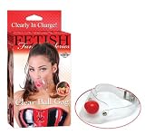Fetish Fantasy Clear Ball Gag, Clear, Red