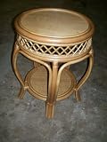 cane monteray end table with wood top candy