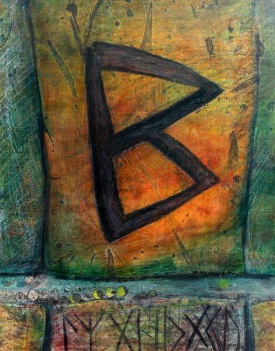 Rune Meditation, Beginnings, Giclee Print of an Original Acrylic Painting, From Rune Meditation Series, 15 X 19 Inches