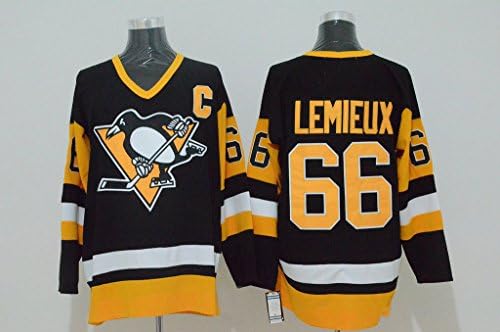 Men's Mario Lemieux #66 Hockey Jersey Yellow M