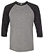 Bella Canvas 3/4-Sleeve Baseball Tee Deep Heather/Black