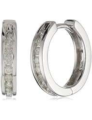 10k Gold Channel-Set Diamond Hoop Earrings (1/3 cttw, H-I Color, I2-I3 Clarity)
