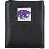 Kansas State Wildcats Black Tri-fold Leather Executive Wallet