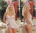 How To Measure Bra Sizes : Bunny Babydoll Lingerie Costume Knit Chiffon Open Cup Babydoll