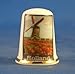 Porcelain China Collectable Thimble - Travel Poster Series Holland -- Free Gift Box