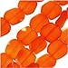 Cultured Sea Glass, Square Nugget Beads 18x17mm, 6 Pieces, Tangerine Orange