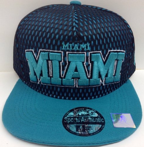 Miami Teal & Black Mesh City Snapback Hat Cap