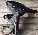 NEW! Black Genuine Leather Single Western Holster Rig 22 Cal Ammo Loops