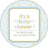 Baby Keepsake: Blue Stars Design Baby Shower Personalized Travel Candle Favors - Unas (Set of 24)