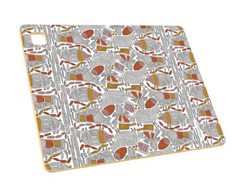 Epicurean Designer Series Meat Illustration 14 by 11-Inch Cutting Board, Natural