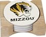 NCAA Missouri Tigers Absorbent Coaster Four Pack Gift Set with Butcher Block Holder