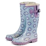 Laura Ashley 3A074514 Elegance Wellington Waterproof Boot, Roundswood Pale Lavender, Size 7.5