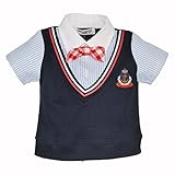 メンズクラブミニ【MEN'S CLUB MINI】フォーマル・シャツとベストのかさねぎ風トップス (90cm, ブルー(80))