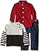 Nautica Boys' Three Piece Set with Woven Shirt, Sweater, Denim Jean