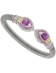 Enchanta Collection designer gold and silver, amethyst and rhodolite bracelet