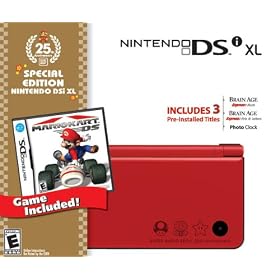 Nintendo DSi XL Red w/Mario Kart DS Bundle