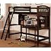 Solid Hardwood Cappuccino Finish Workstation Bunk Bed Image #1