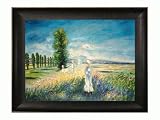 51hPBHuy%2B8L. SL160  Art Reproduction Oil Painting   Monet Paintings: La Promenade  with Veine D Or Bronze Scoop   Bronze and Rich Brown Finish   36.5 X 46.5   Hand Painted Framed Canvas Art