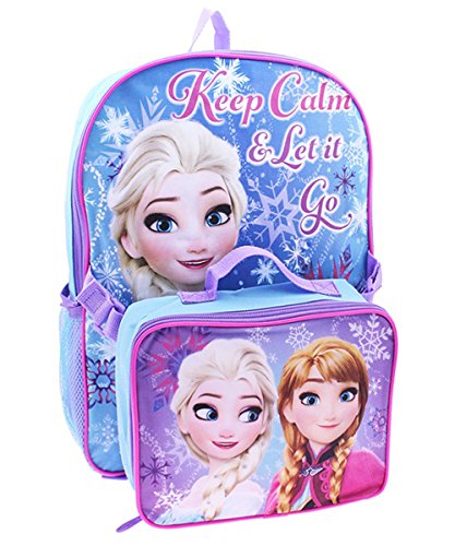 Disney Frozen ( Keep Calm & Let It Go ) Backpack With Lunch Kit
