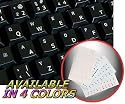 ENGLISH US KEYBOARD STICKERS WITH WHITE LETTERING ON TRANSPARENT BACKGROUND