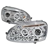 06-08 VOLKSWAGEN GOLF RABBIT JETTA CLEAR CHROME PROJECTOR HEAD LIGHTS by Spec-D Tuning