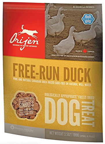 Orijen Free-Run Duck Singles Freeze Dried Dog Treats,3.5 oz Bag