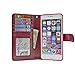 Navor Protective Flip Wallet Case for iPhone 6S Plus & iPhone 6 Plus [5.5 inch] - Maroon (IP6PMR)